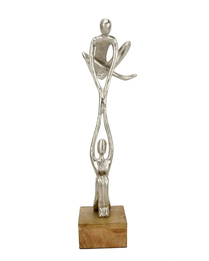 Silver Dual Human Decor Figurine