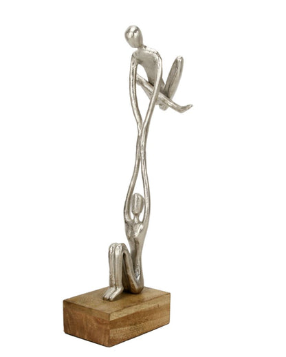 Silver Dual Human Decor Figurine