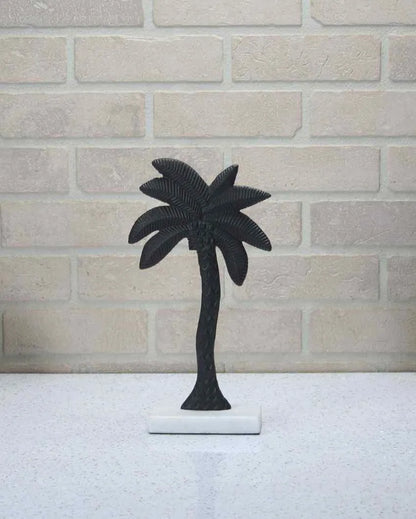 Coastal Aluminium Decor Palm Tree Sculpture Black