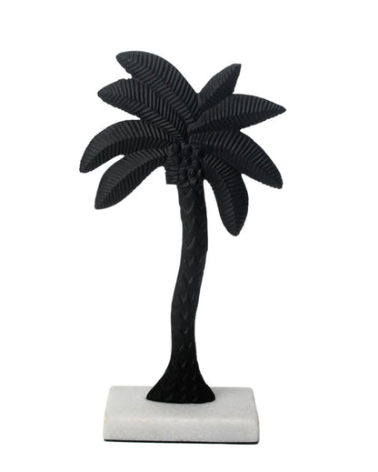 Coastal Aluminium Decor Palm Tree Sculpture Black