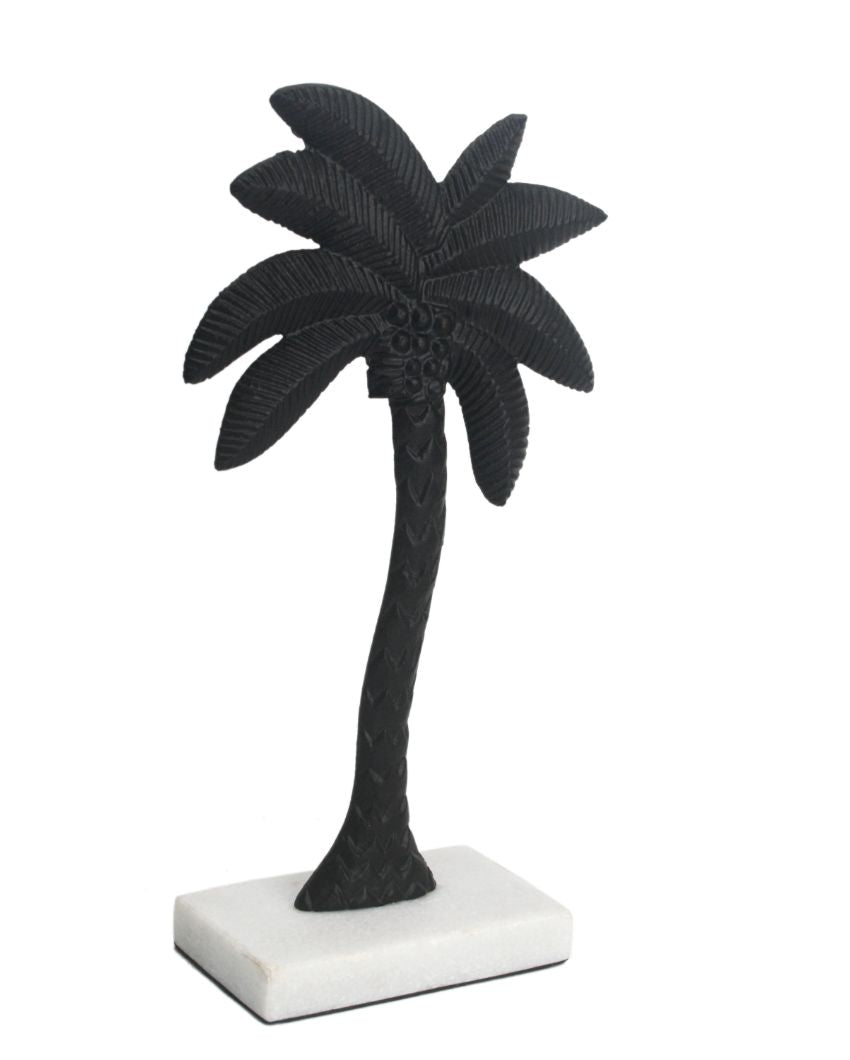 Coastal Aluminium Decor Palm Tree Sculpture Black