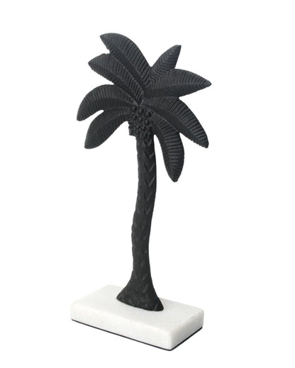 Coastal Aluminium Decor Palm Tree Sculpture Black