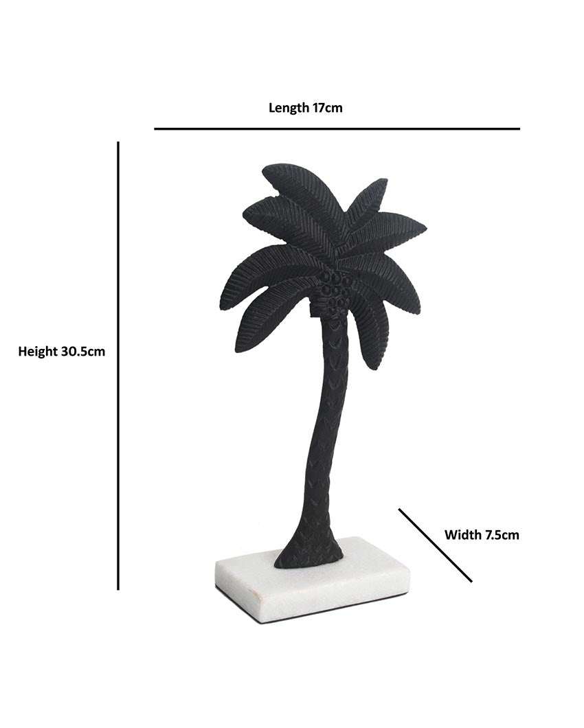 Coastal Aluminium Decor Palm Tree Sculpture Black