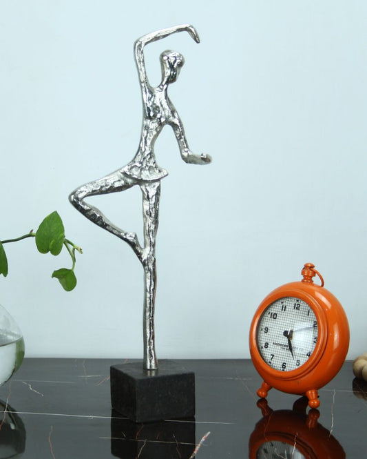 Balletic Silver Aluminium Lady Sculpture