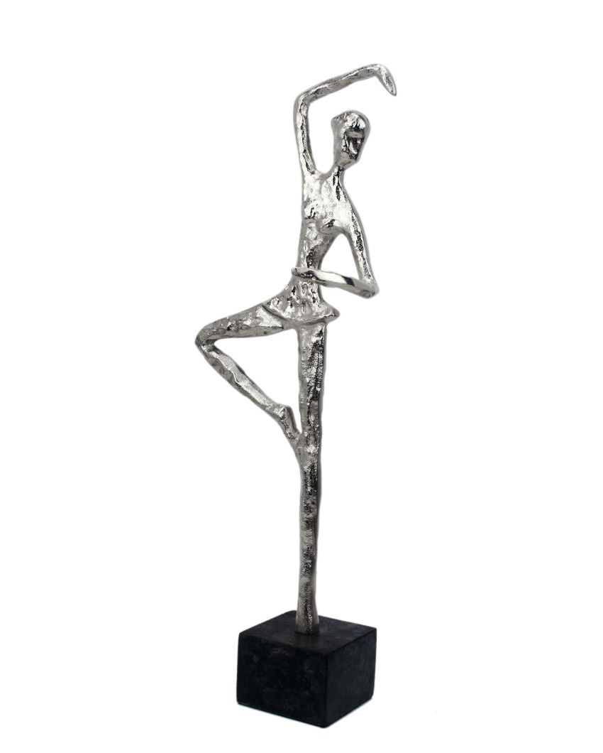Balletic Silver Aluminium Lady Sculpture