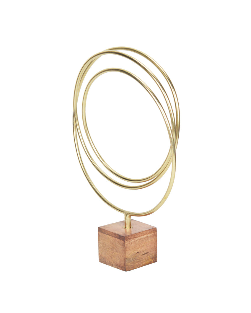 Radiant Gold Loop Abstract Sculpture | 13 x 5 x 18 inches