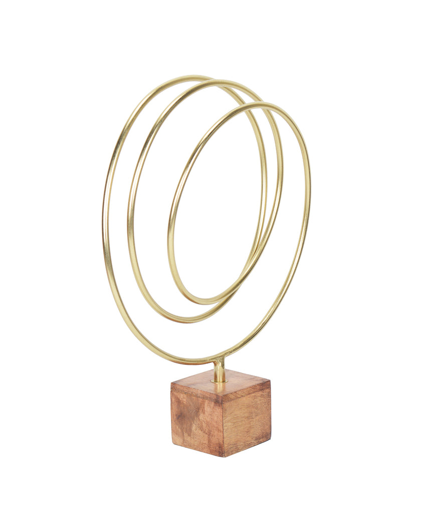 Radiant Gold Loop Abstract Sculpture | 13 x 5 x 18 inches