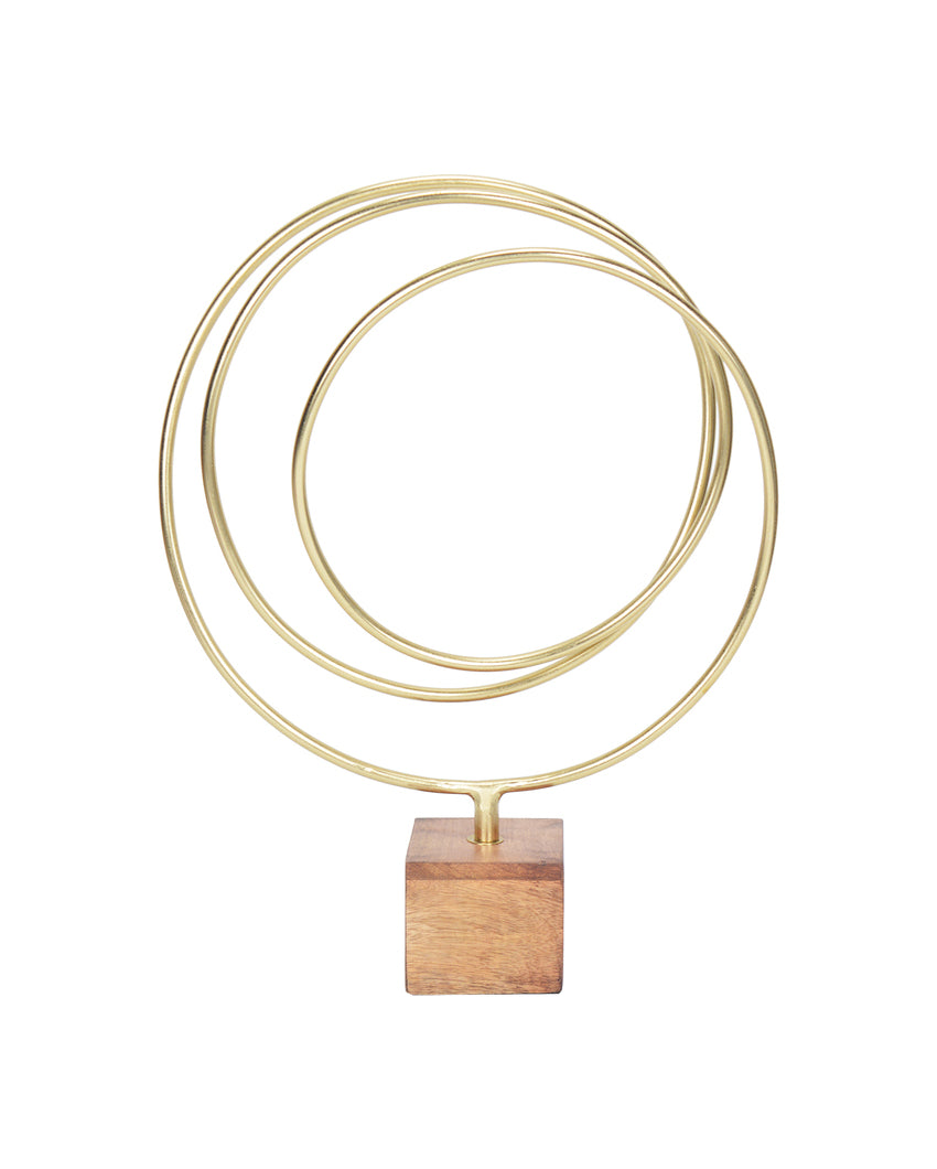 Radiant Gold Loop Abstract Sculpture | 13 x 5 x 18 inches