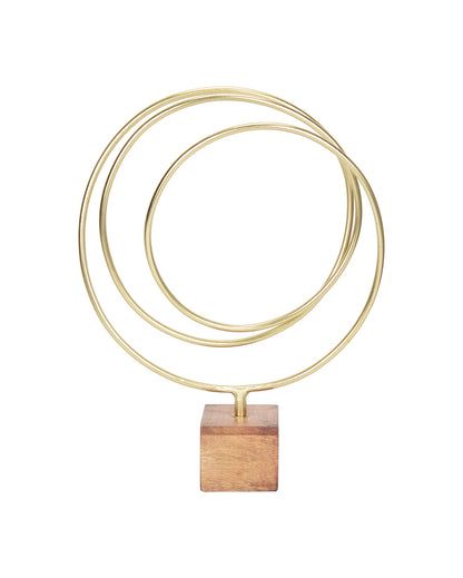 Radiant Gold Loop Abstract Sculpture | 13 x 5 x 18 inches