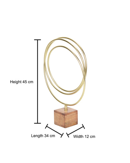 Radiant Gold Loop Abstract Sculpture | 13 x 5 x 18 inches