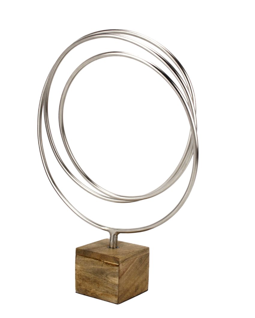 Radiant Silver Aluminium Loop Sculpture