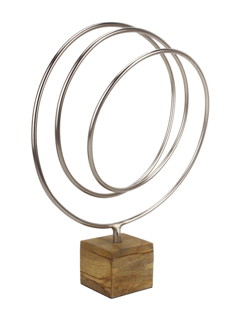 Radiant Silver Aluminium Loop Sculpture