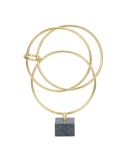 Metal Link Modern Gold Sculpture | 12 x 3 x 17 inches