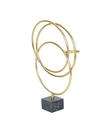 Metal Link Modern Gold Sculpture | 12 x 3 x 17 inches