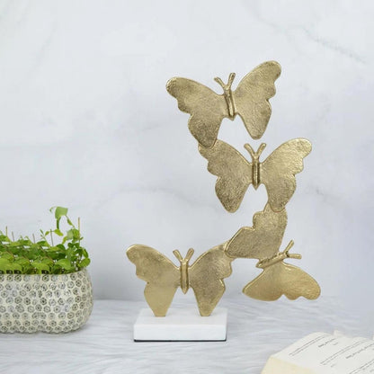 Decor Flutter Silver Aluminum Butterfly Sculpture