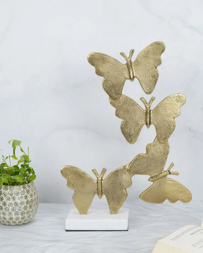 Decor Flutter Silver Aluminum Butterfly Sculpture