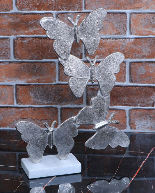Decor Flutter Silver Aluminum Butterfly Sculpture