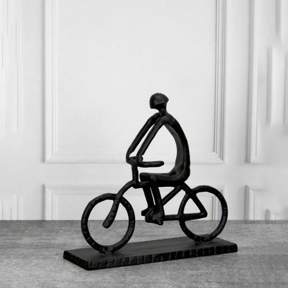 Black Pedal Man Aluminium Decor Figurine | 11 x 4 x 11 inches