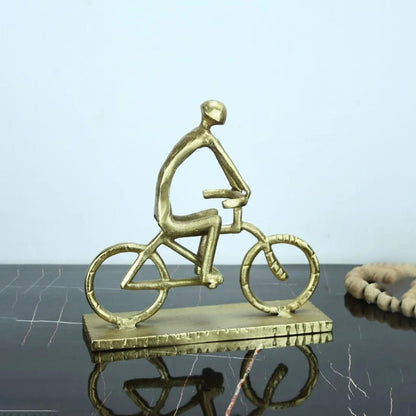 Metal Pedal Man Gold Decor Figurine