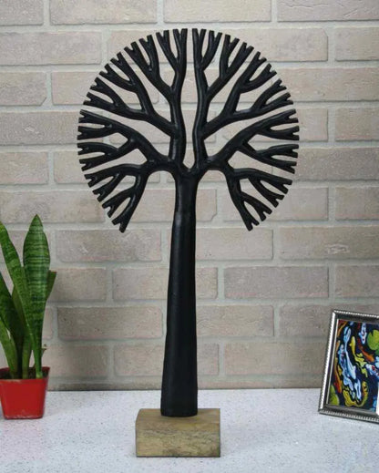 Harvest Broc Aluminum Tree Sculpture Black