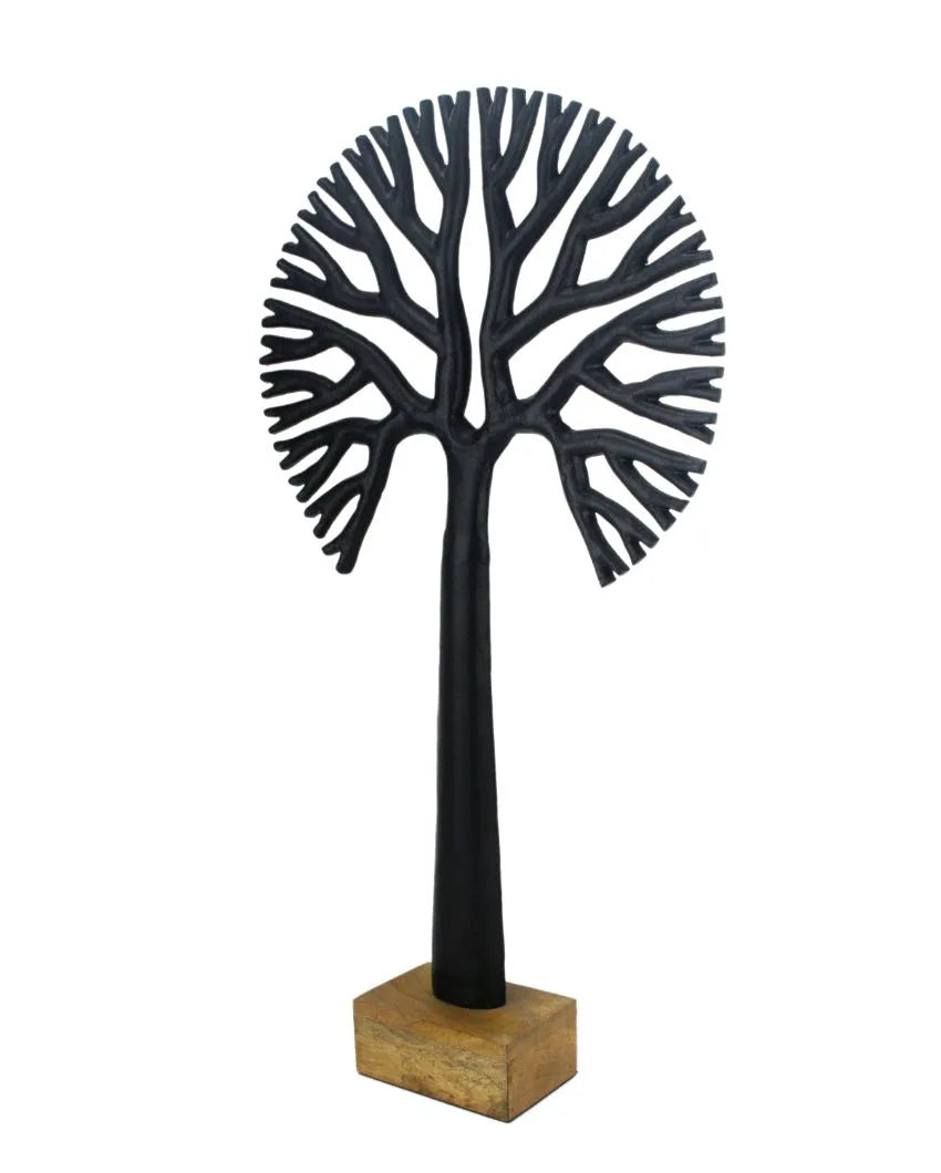 Harvest Broc Aluminum Tree Sculpture Black