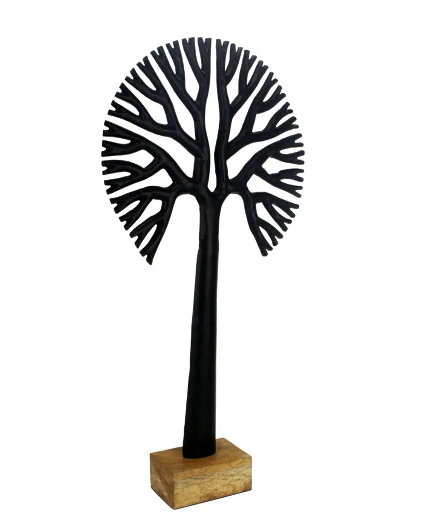 Harvest Broc Aluminum Tree Sculpture Black