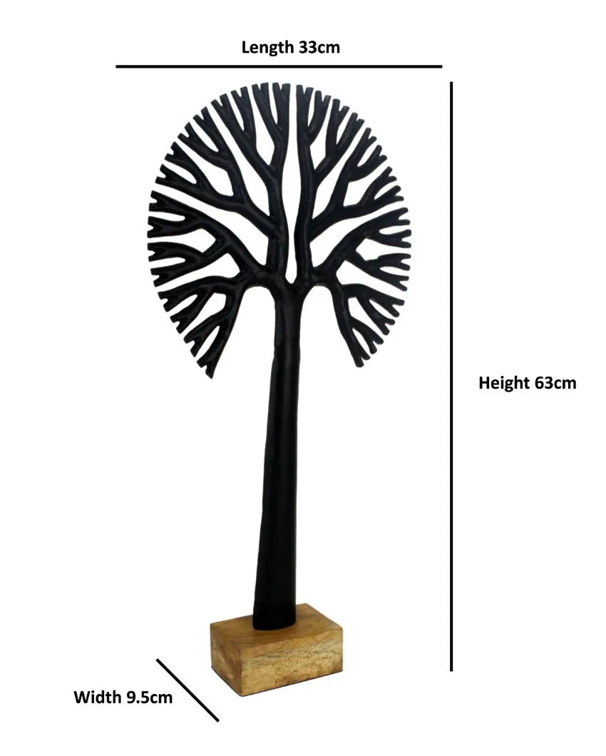 Harvest Broc Aluminum Tree Sculpture Black