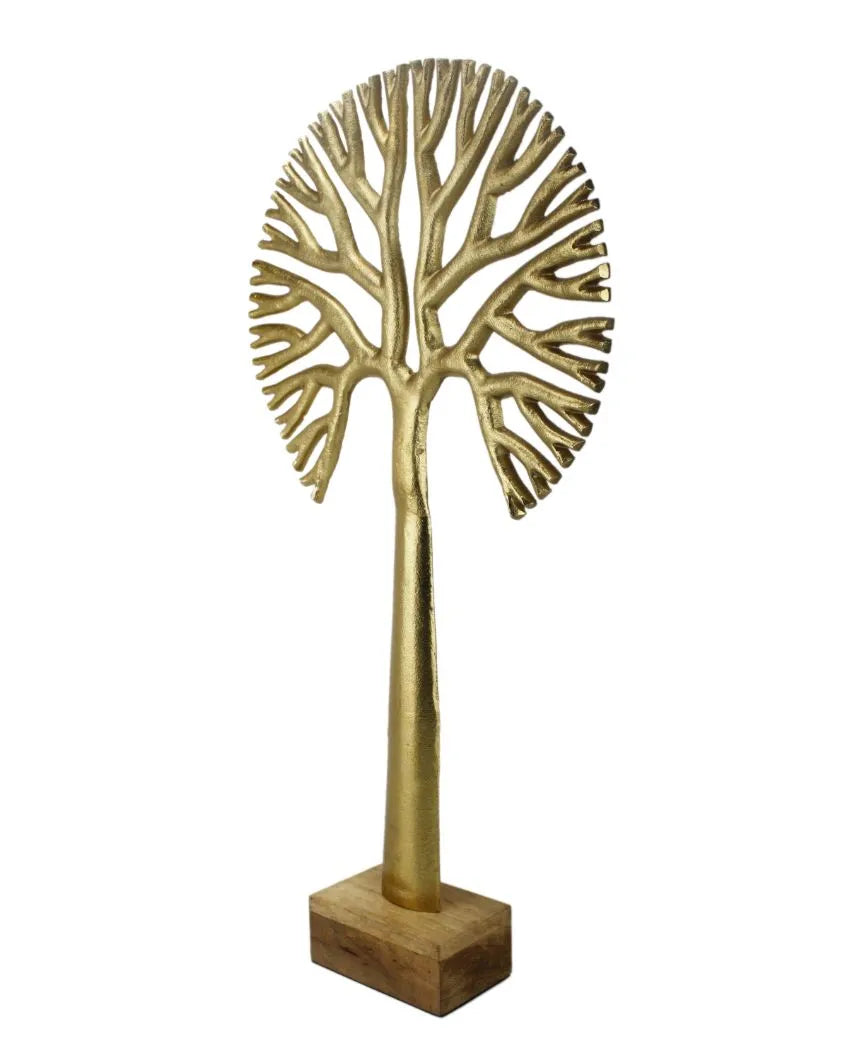 Harvest Broc Aluminum Tree Sculpture Gold