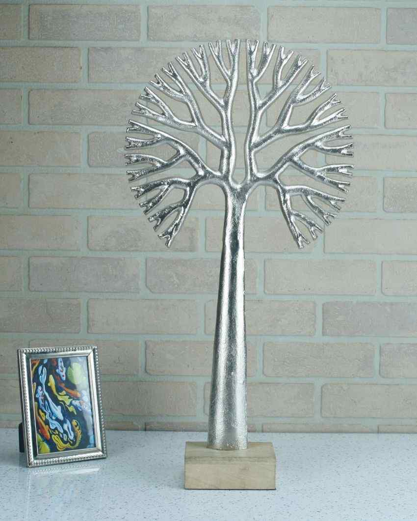 Harvest Broc Aluminum Tree Sculpture Silver