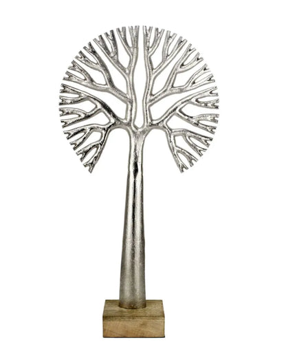 Harvest Broc Aluminum Tree Sculpture Silver