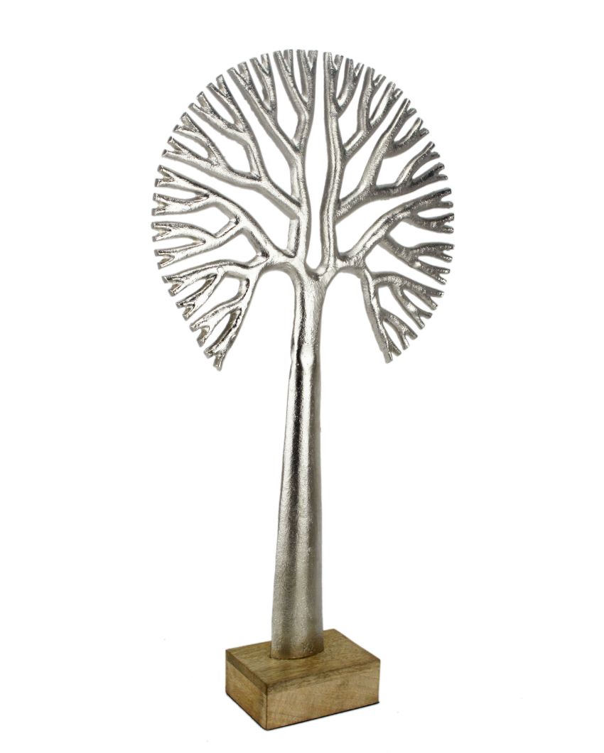 Harvest Broc Aluminum Tree Sculpture Silver