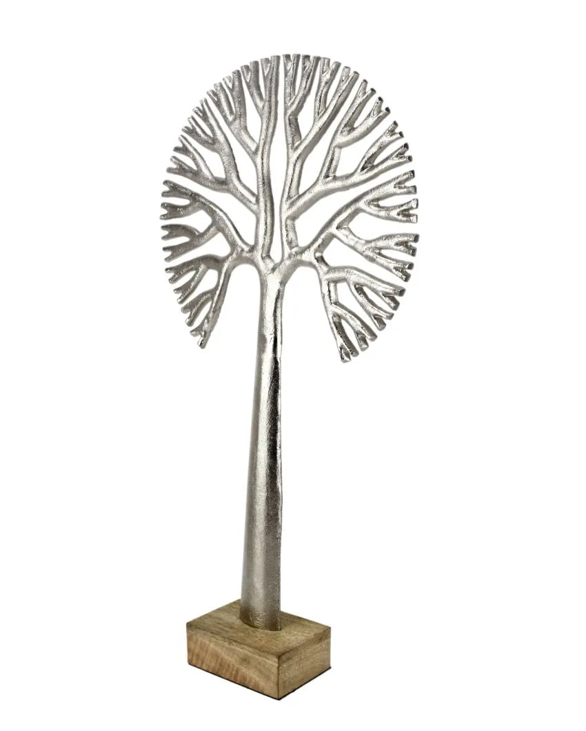 Harvest Broc Aluminum Tree Sculpture Silver