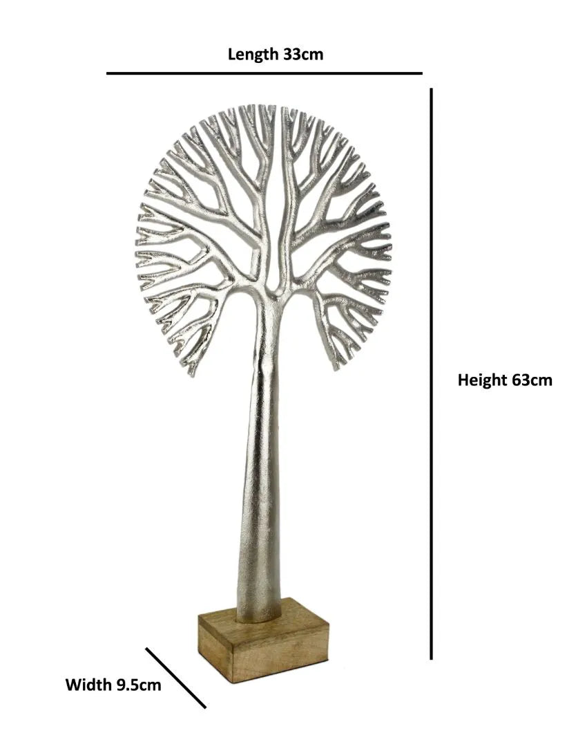 Harvest Broc Aluminum Tree Sculpture Silver