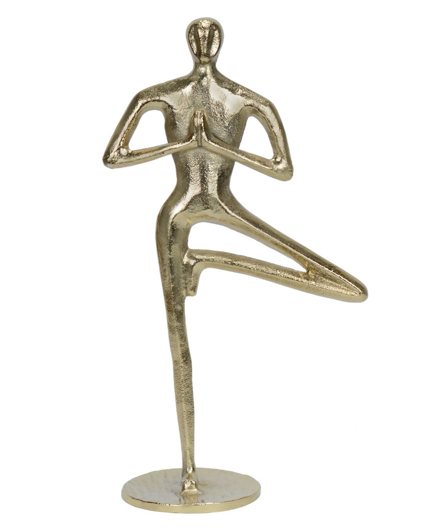 Antique Yoga Man Aluminium Figurine | 10 x 6 x 18 inches