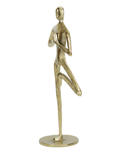 Antique Yoga Man Aluminium Figurine | 10 x 6 x 18 inches