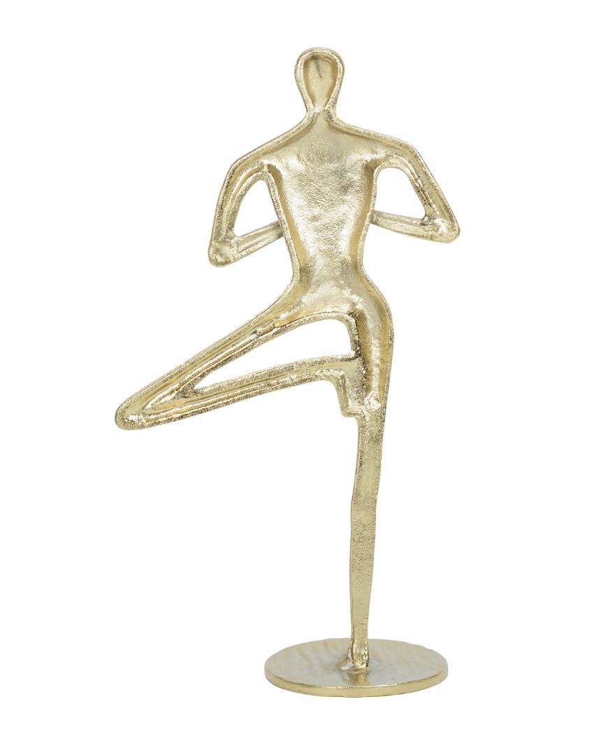 Antique Yoga Man Aluminium Figurine | 10 x 6 x 18 inches