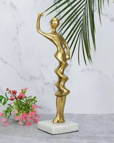 Lumina Gold Aluminum Lady Figurine | 6 x 7 x 15 inches