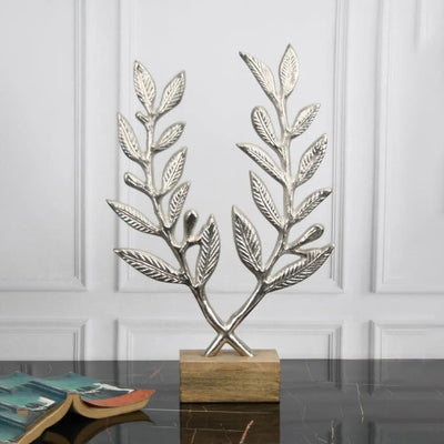 Wreath Silver Metal Tree Aluminum Sculpture