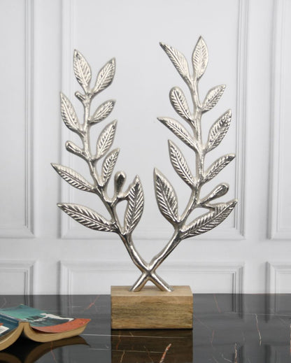 Wreath Silver Metal Tree Aluminum Sculpture