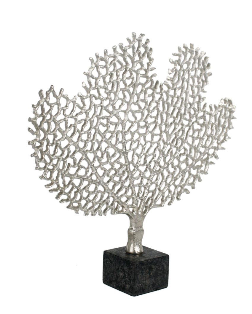 Serene Silver Aluminum Tree Sculpture