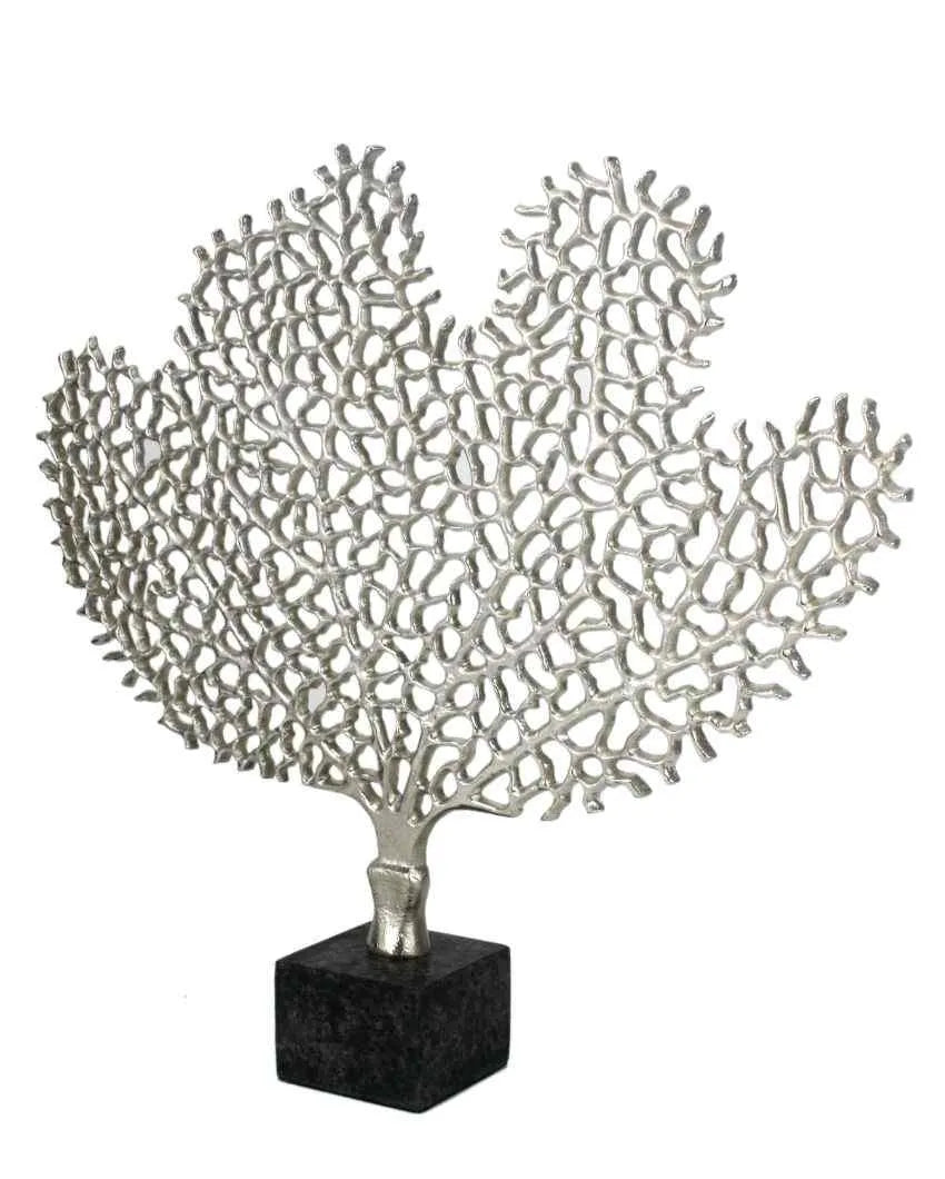 Serene Silver Aluminum Tree Sculpture