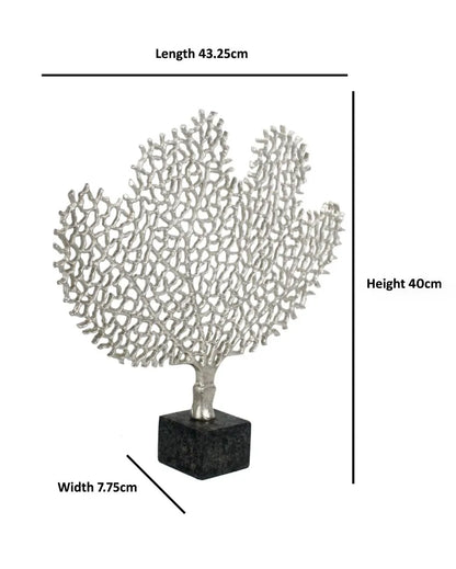 Serene Silver Aluminum Tree Sculpture