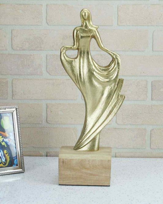 Decor Whimsy Gold Lady Aluminium Figurine