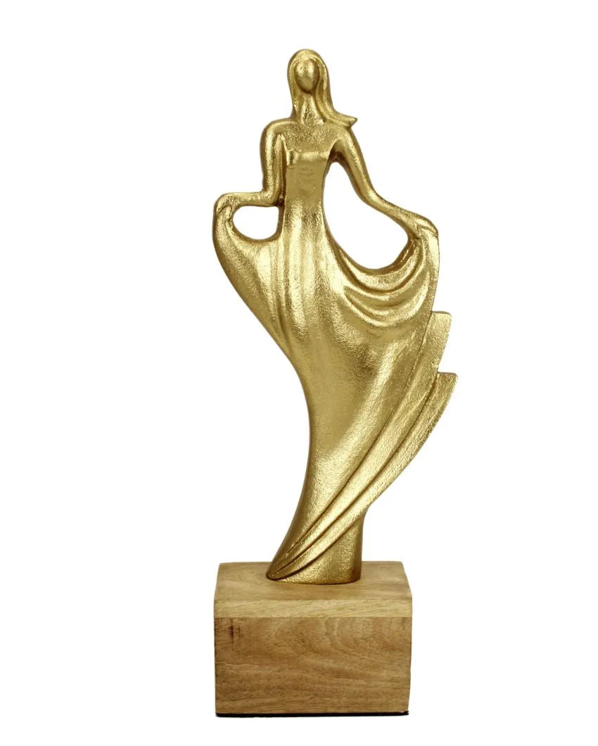 Decor Whimsy Gold Lady Aluminium Figurine