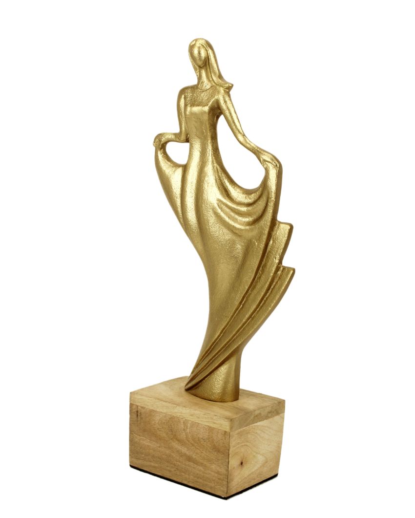 Decor Whimsy Gold Lady Aluminium Figurine