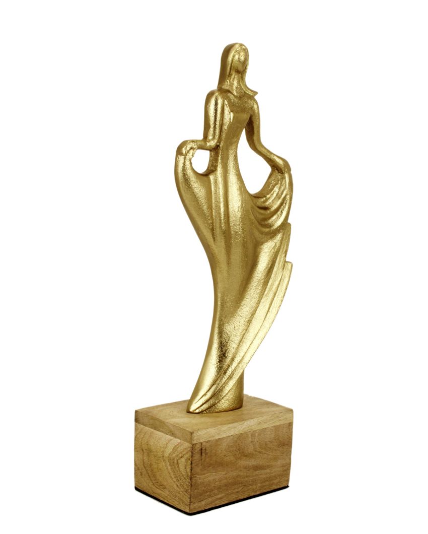 Decor Whimsy Gold Lady Aluminium Figurine