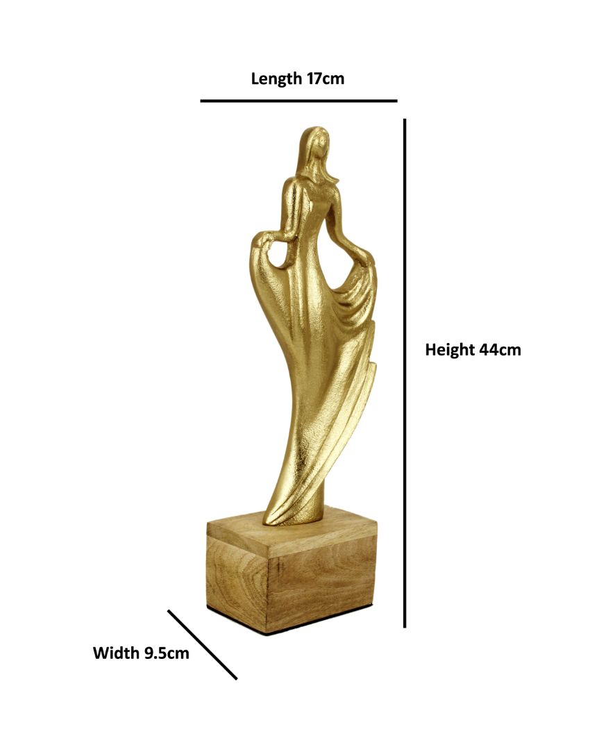 Decor Whimsy Gold Lady Aluminium Figurine