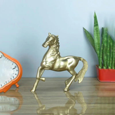 Stallion Gold Horse Aluminum Figurine