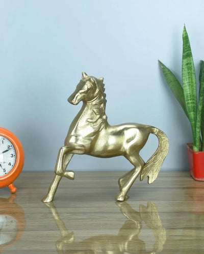 Stallion Gold Horse Aluminium Figurine