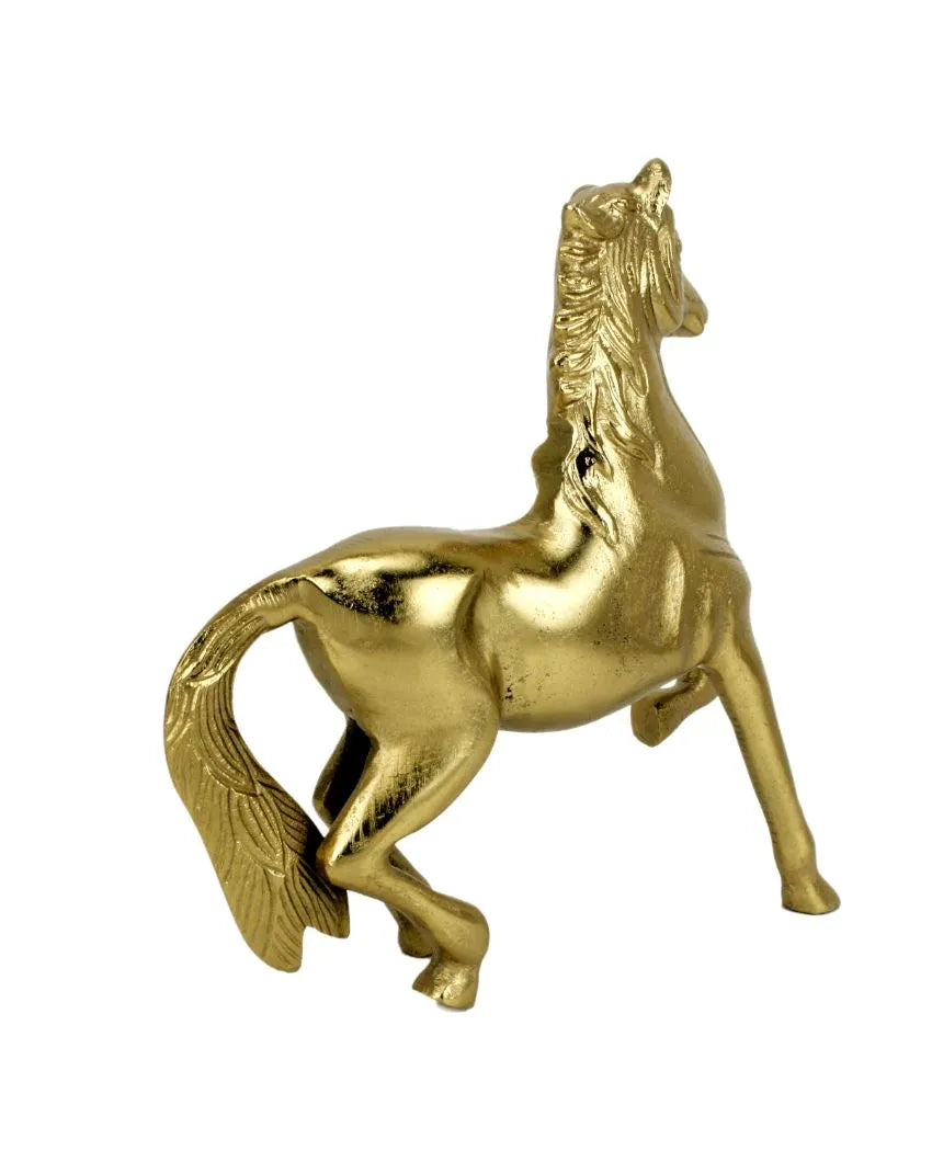 Stallion Gold Horse Aluminium Figurine